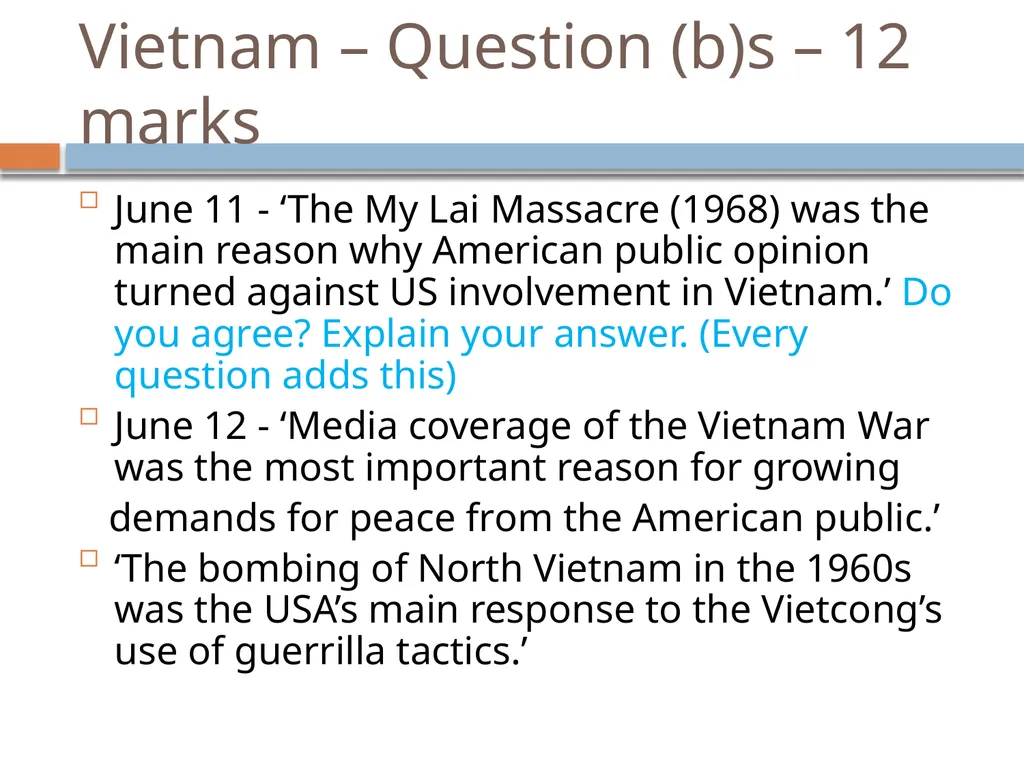 Vietnam 1964 - 1975 Revision Presentation Key - slide 37 of 37