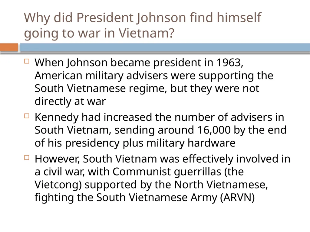 Vietnam 1964 - 1975 Revision Presentation Key - slide 6 of 37
