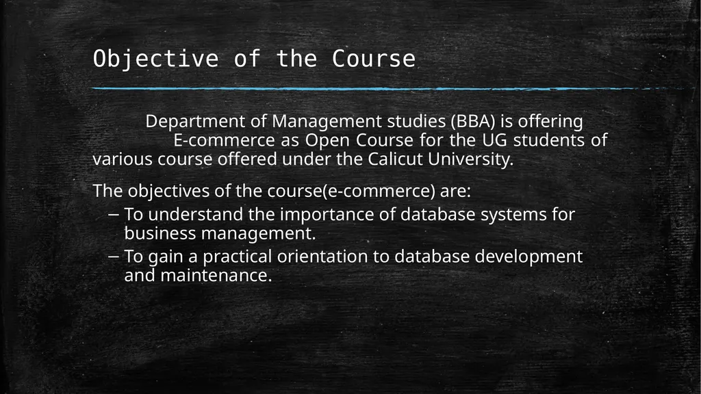 Department of Management Studies E-commerce (Open - slide 2 of 7