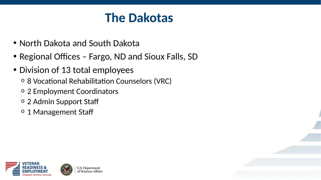 Welcome to VETERAN READINESS & EMPLOYMENT Chapter - slide 12 of 13