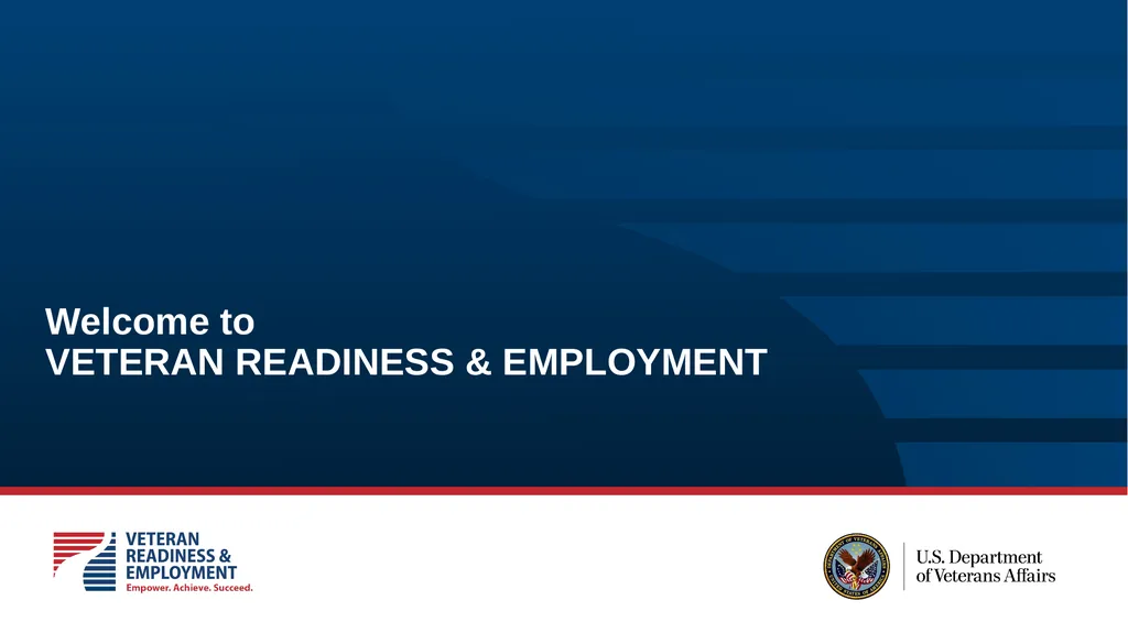 Welcome to VETERAN READINESS & EMPLOYMENT Chapter - slide 1 of 13