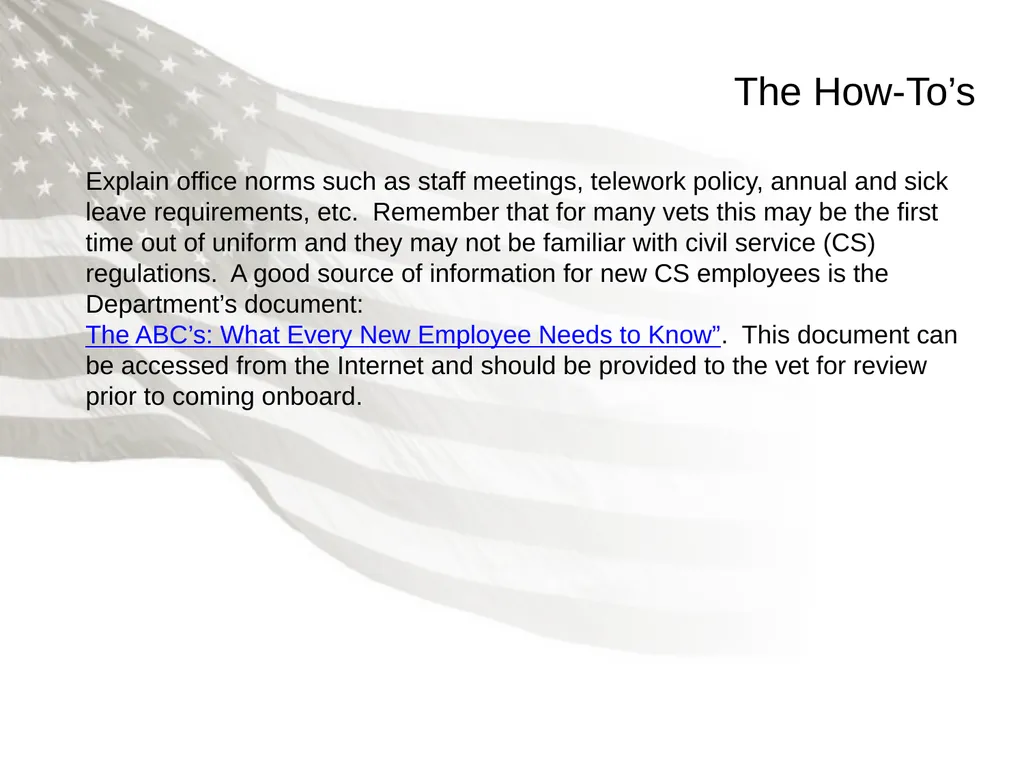 Helping a New Veteran Integrate into Your - slide 5 of 10