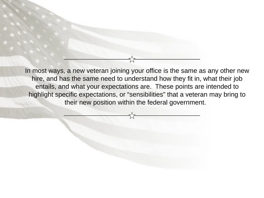 Helping a New Veteran Integrate into Your - slide 2 of 10