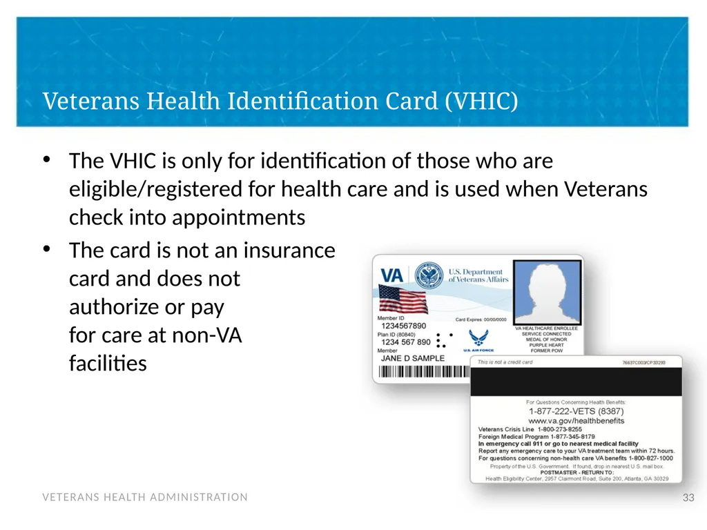 Veteran Eligibility and Enrollment Objectives In - slide 33 of 37