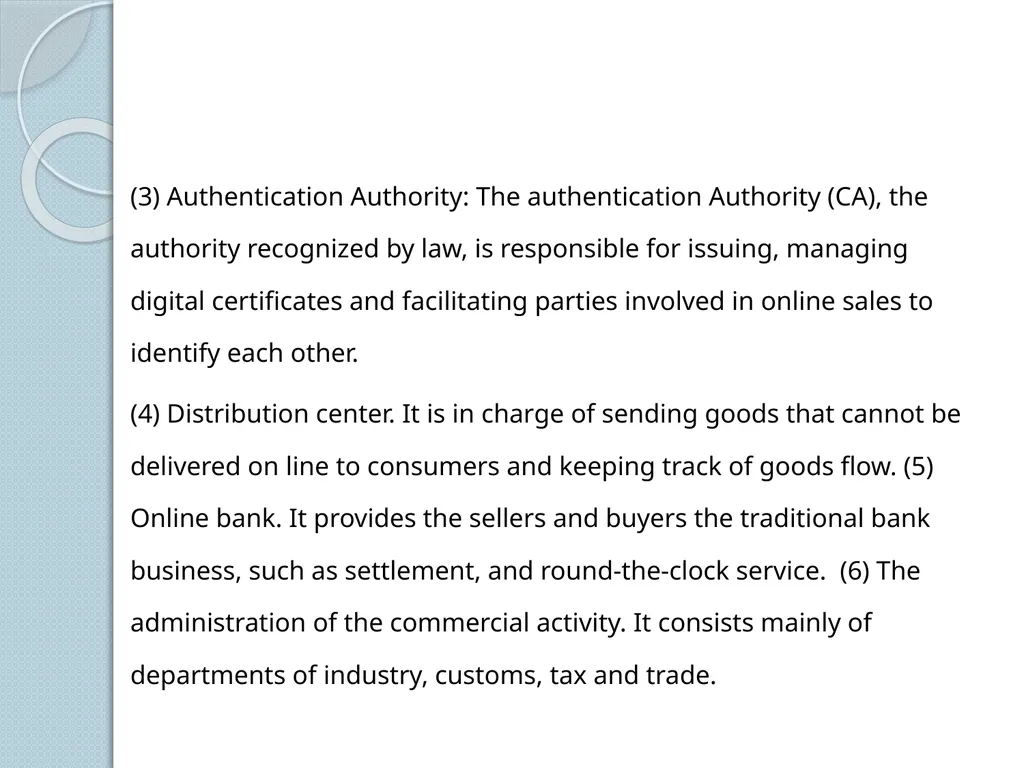E-commerce course: Fundamentals of E-commerce The - slide 7 of 10
