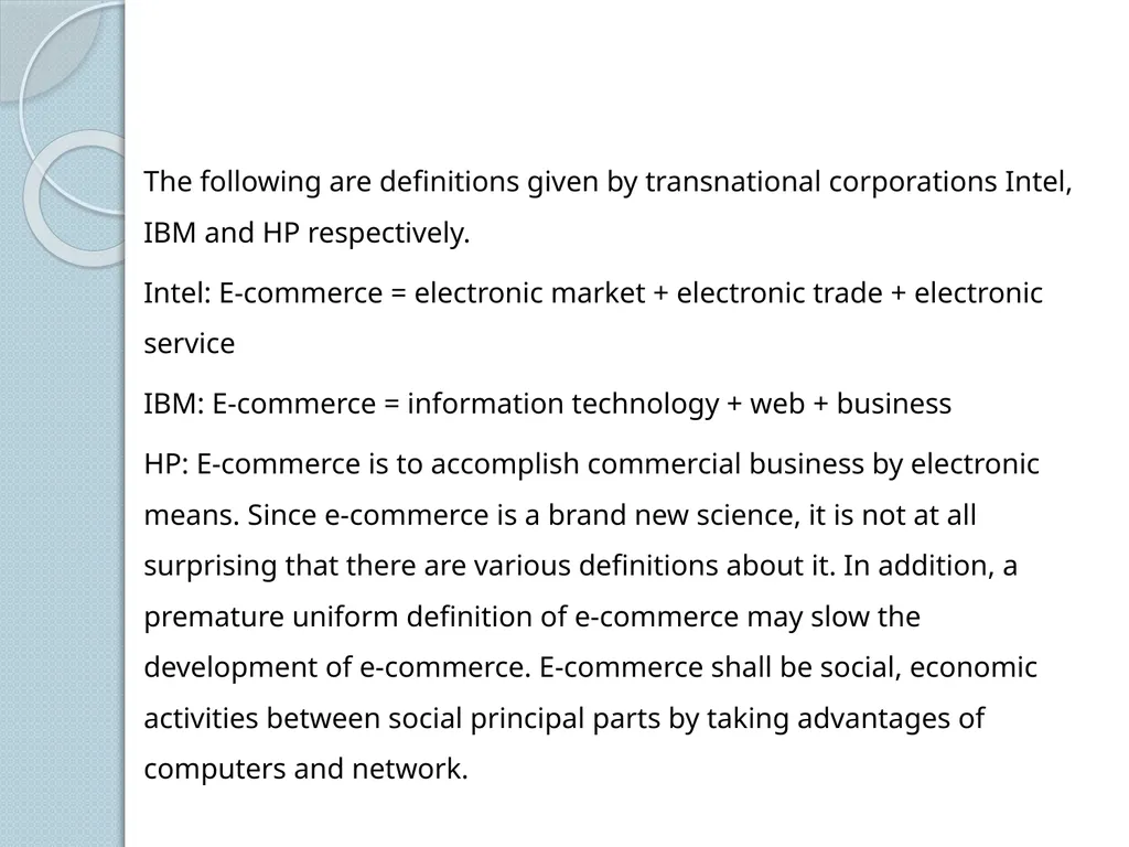 E-commerce course: Fundamentals of E-commerce The - slide 3 of 10
