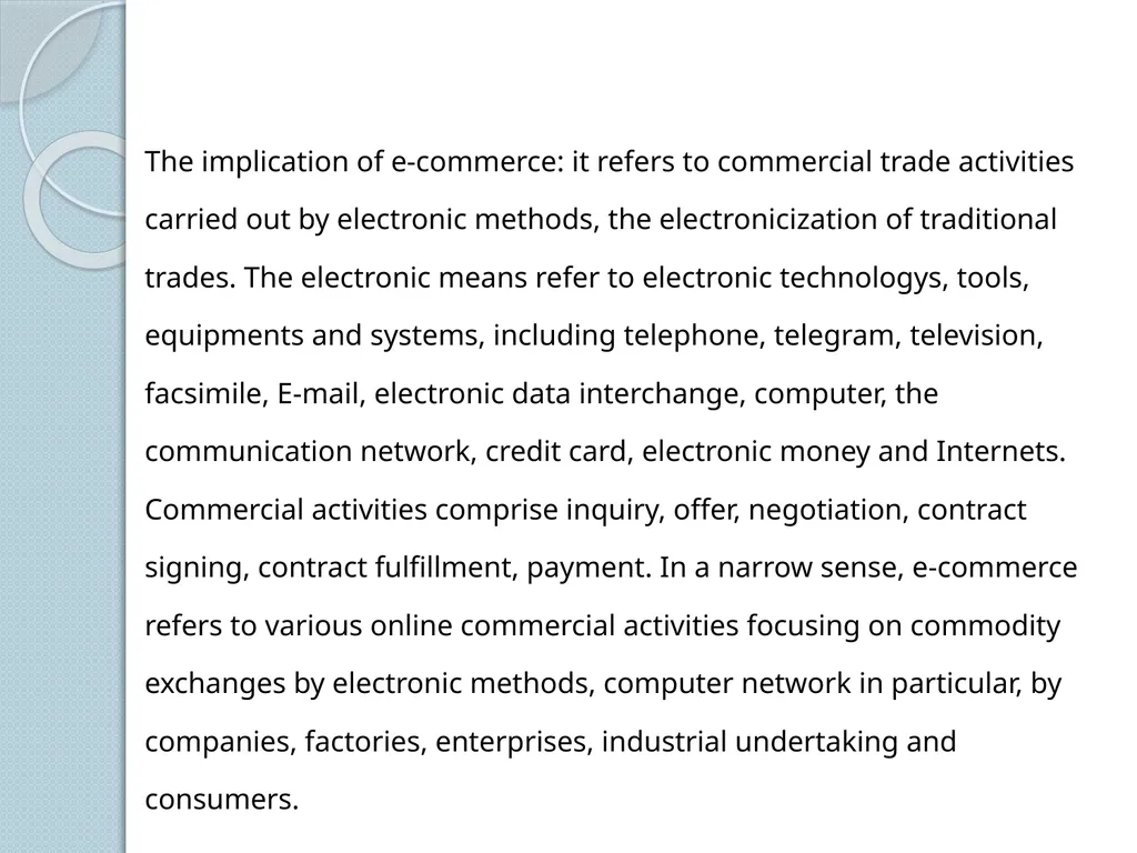 E-commerce course: Fundamentals of E-commerce The - slide 4 of 10