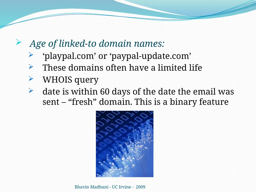 Learning to Detect Phishing Emails Ian Fette - slide 8 of 28