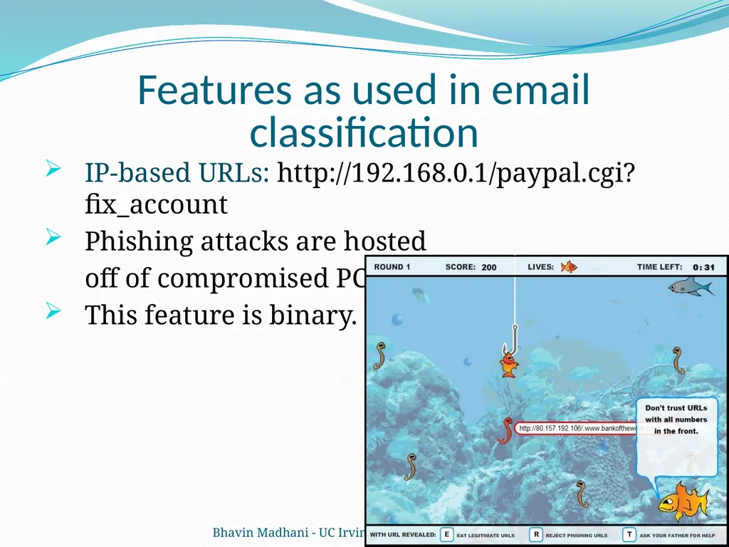 Learning to Detect Phishing Emails Ian Fette - slide 7 of 28