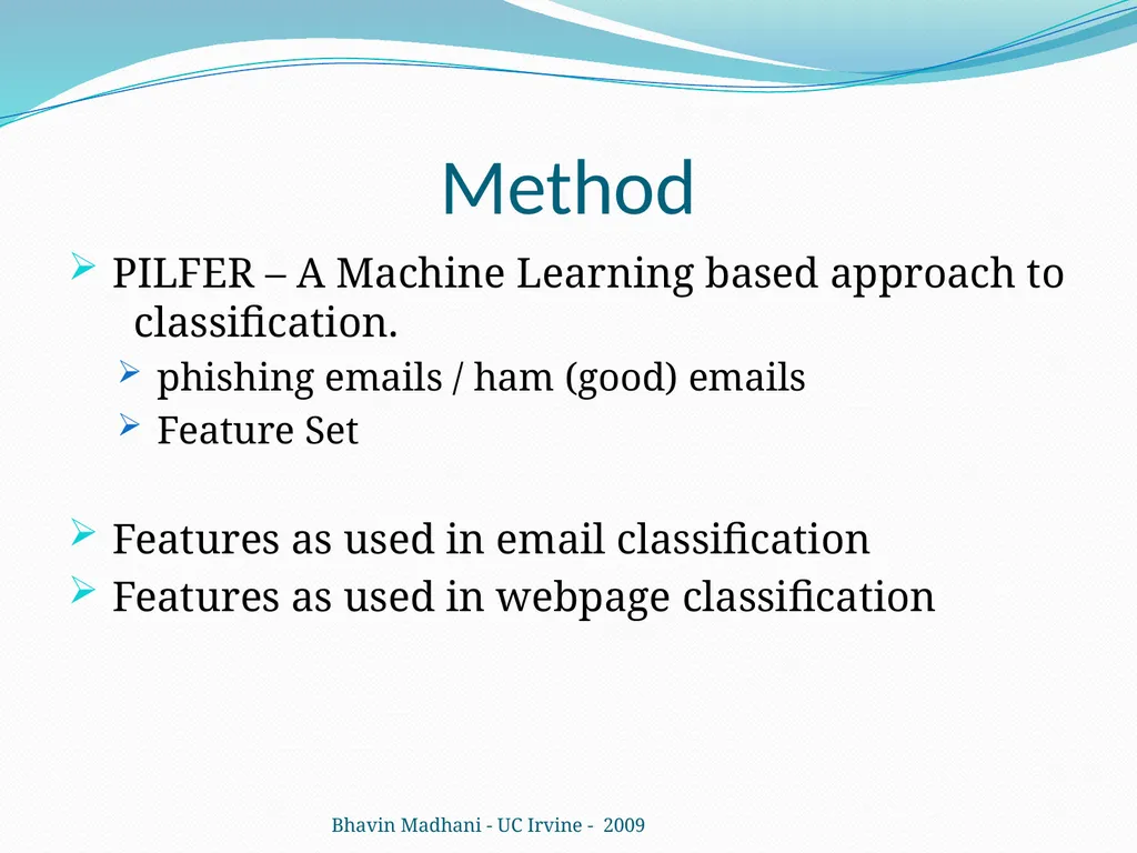 Learning to Detect Phishing Emails Ian Fette - slide 6 of 28