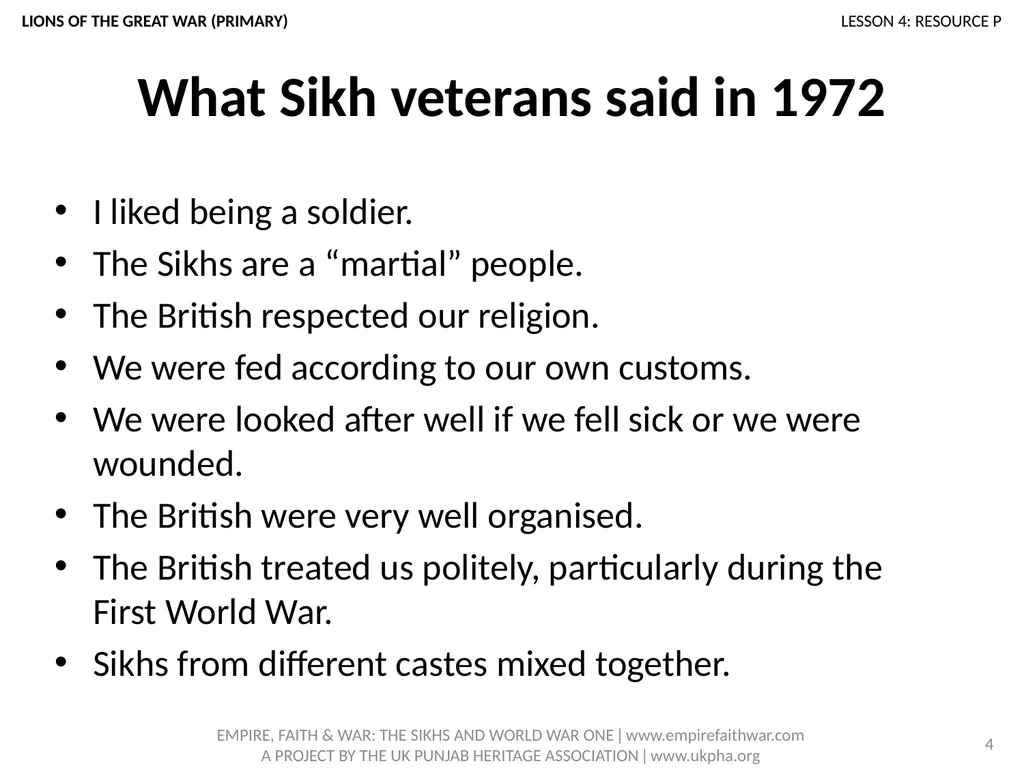 EMPIRE, FAITH & WAR: THE SIKHS AND WORLD WAR ONE - slide 4 of 10
