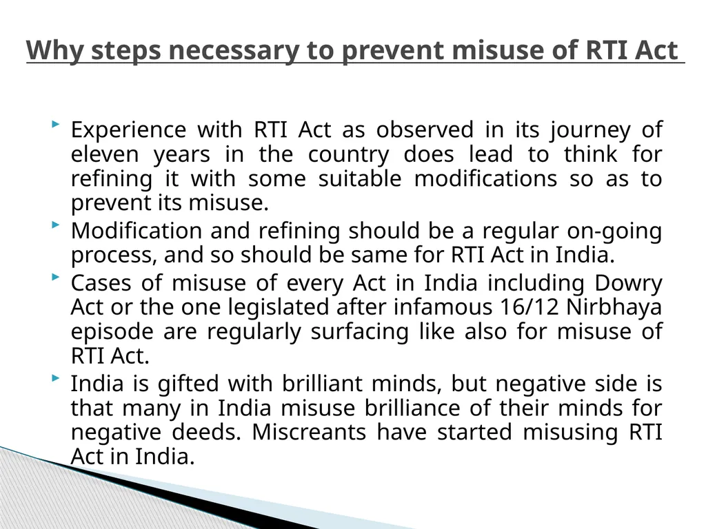 SURGICAL STRIKE NOW REQUIRED TO PREVENT MISUSE OF - slide 2 of 11