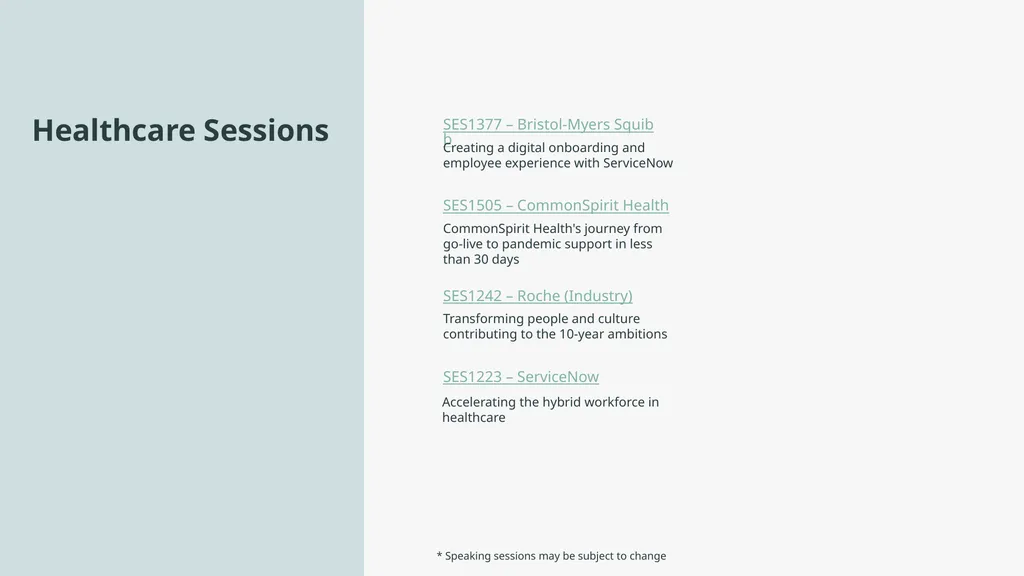 * Speaking sessions may be subject to change - slide 1 of 7