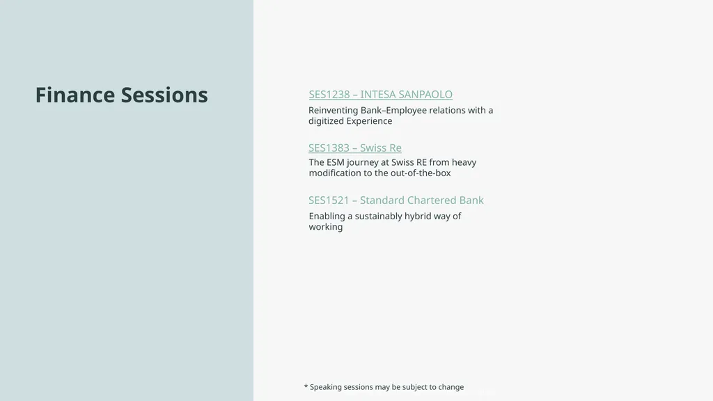 * Speaking sessions may be subject to change - slide 4 of 7