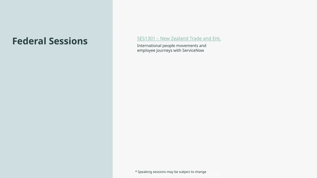 * Speaking sessions may be subject to change - slide 6 of 7
