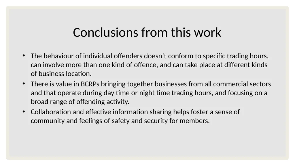 Building an evidence base for BCRPs: Identifying - slide 9 of 10