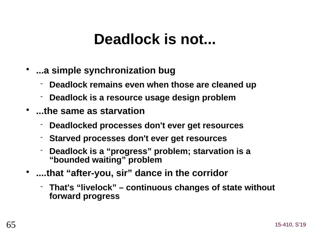 Deadlock (1) Dave Eckhardt Brian Railing Dave - slide 65 of 67