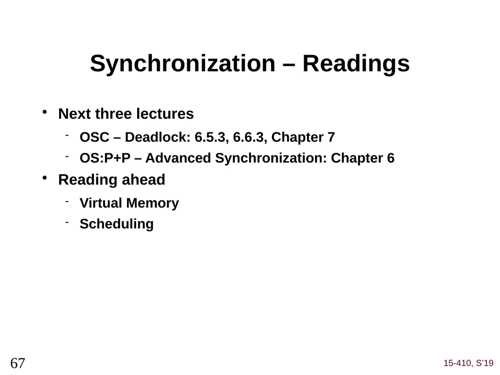 Deadlock (1) Dave Eckhardt Brian Railing Dave - slide 67 of 67