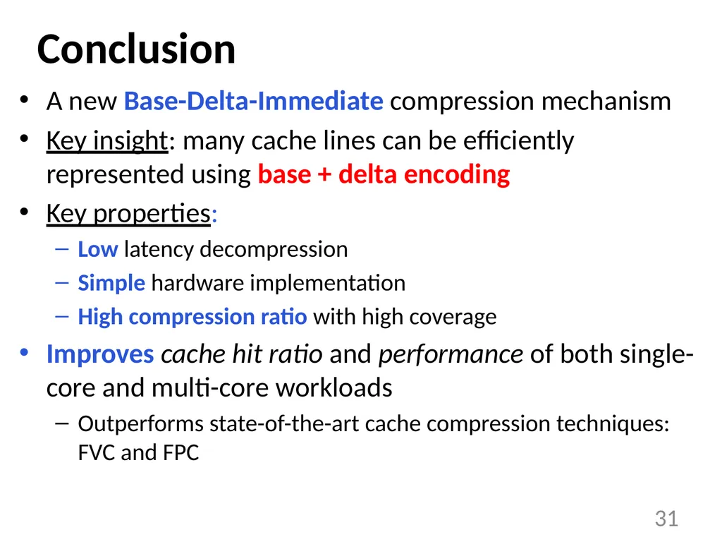 Base-Delta-Immediate Compression: Practical Data - slide 31 of 38