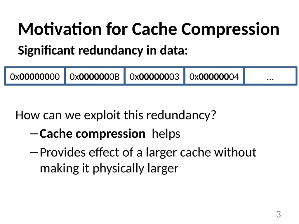 Base-Delta-Immediate Compression: Practical Data - slide 3 of 38