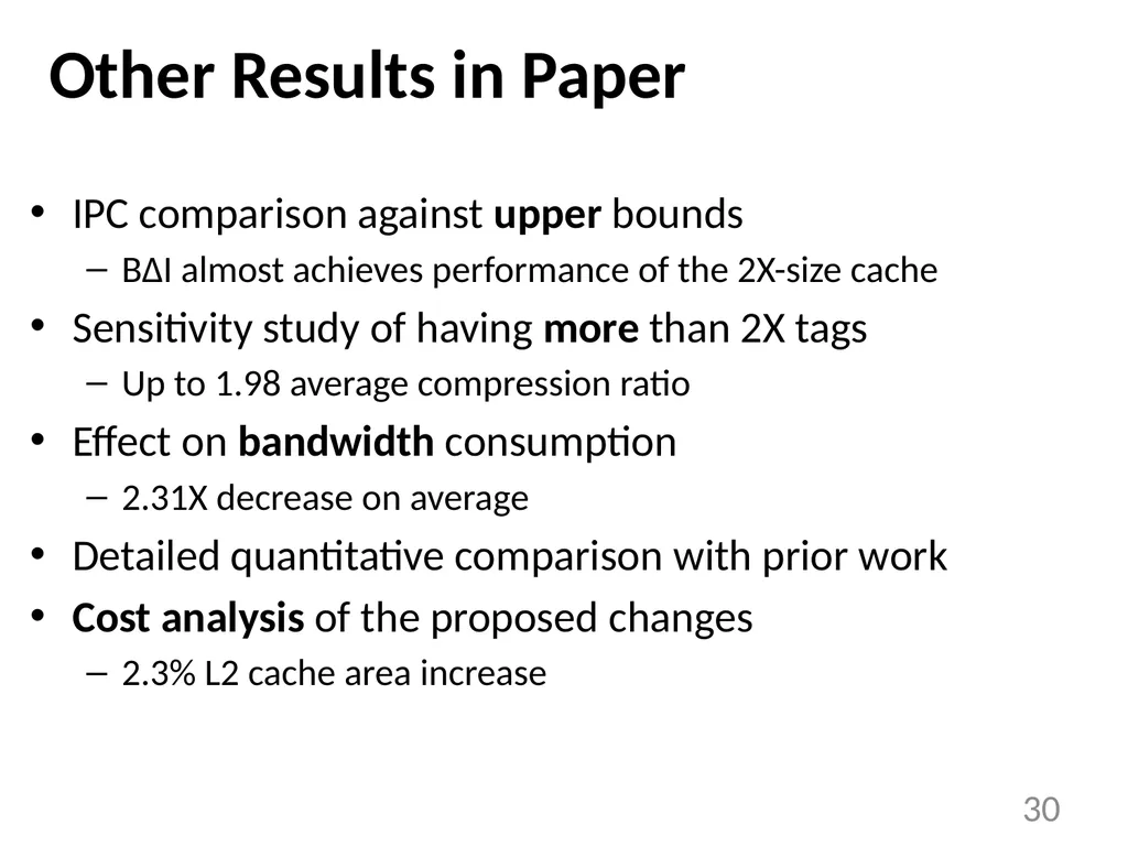 Base-Delta-Immediate Compression: Practical Data - slide 30 of 38