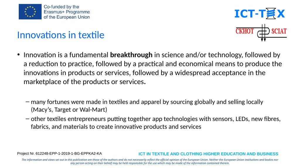 Specialized Cluster and Institute of Apparel and - slide 2 of 23