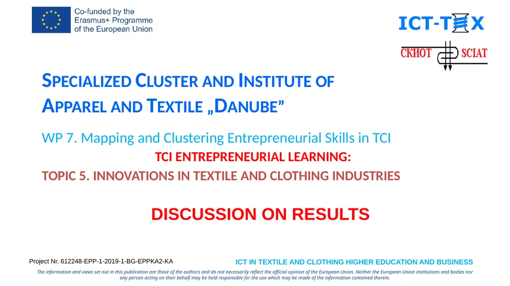 Specialized Cluster and Institute of Apparel and - slide 22 of 23