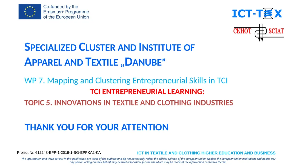 Specialized Cluster and Institute of Apparel and - slide 23 of 23