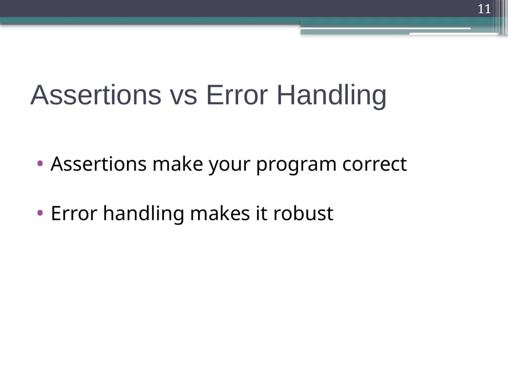 Defensive Programming Defensive Programming 1 - slide 11 of 23