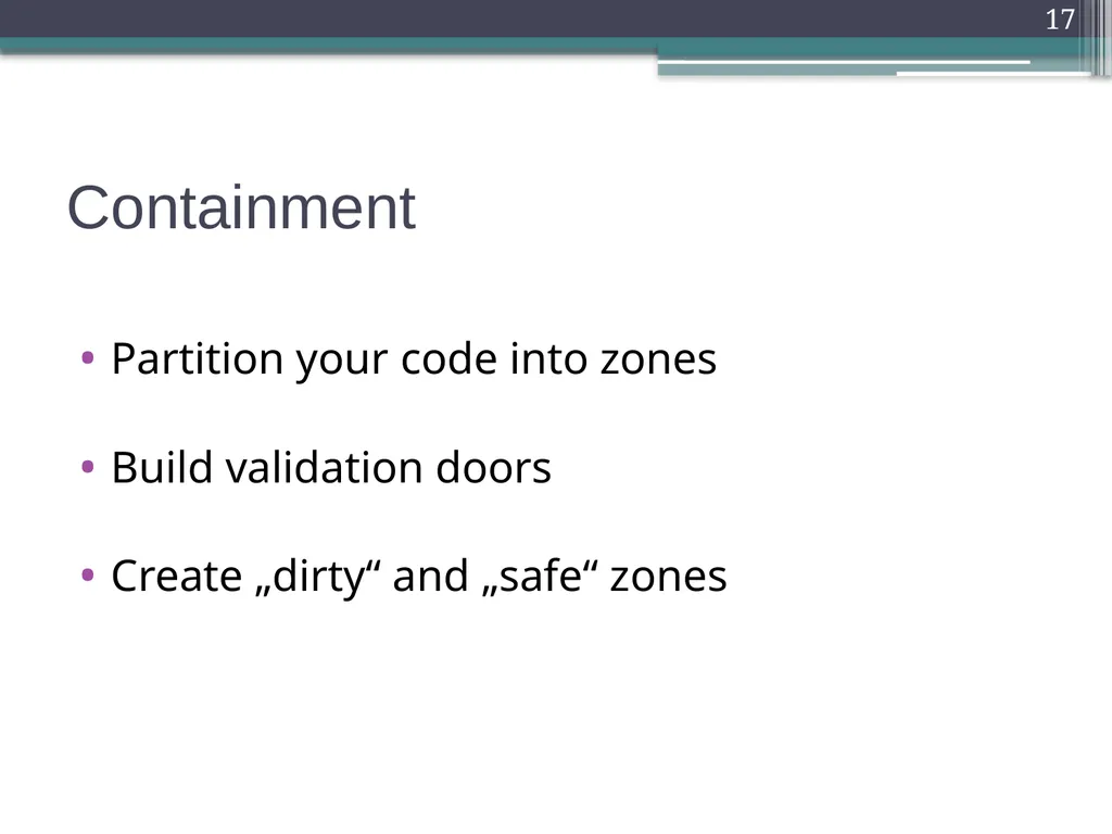Defensive Programming Defensive Programming 1 - slide 17 of 23