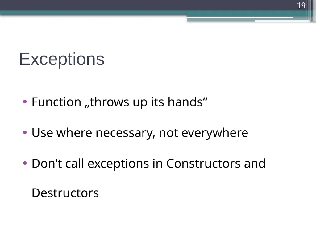 Defensive Programming Defensive Programming 1 - slide 19 of 23