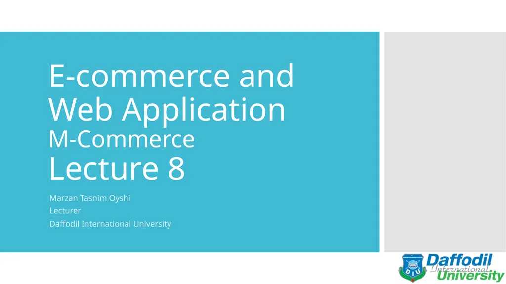 E-commerce and Web Application M-Commerce Lecture - slide 1 of 12