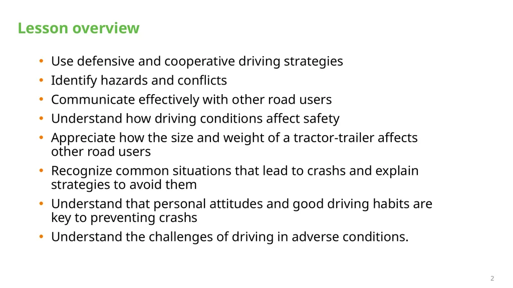 MELT Class 1 Driver Training Defensive and - slide 2 of 18
