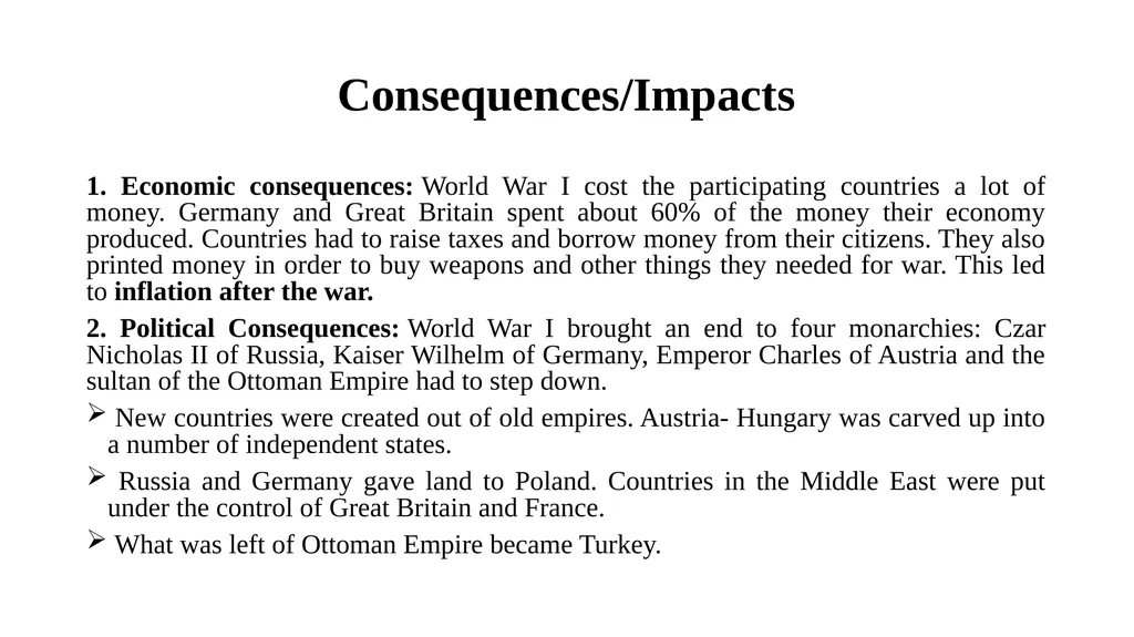 World War - I Introduction: The single most - slide 9 of 17