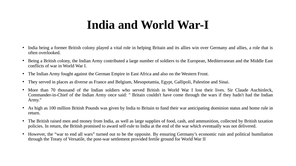 World War - I Introduction: The single most - slide 12 of 17