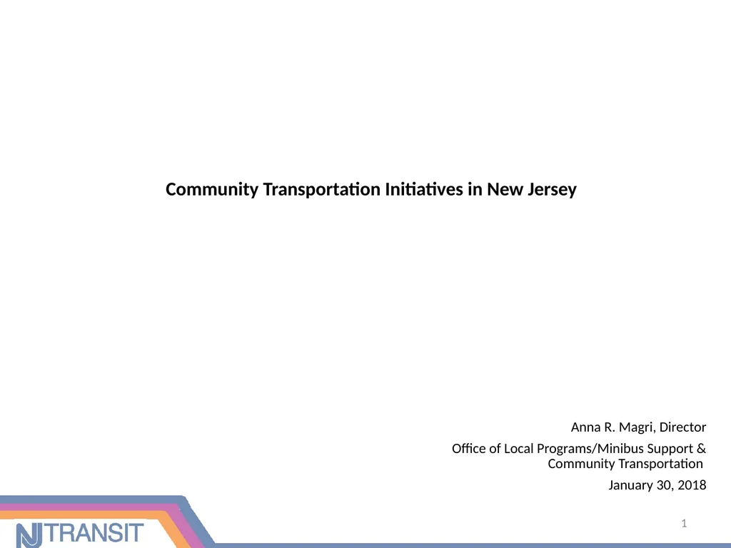 Community Transportation Initiatives in New Jersey - slide 1 of 16