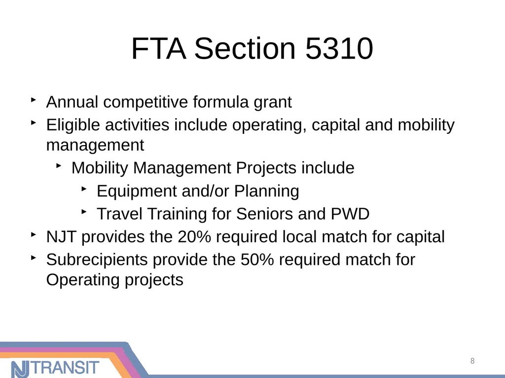 Community Transportation Initiatives in New Jersey - slide 8 of 16