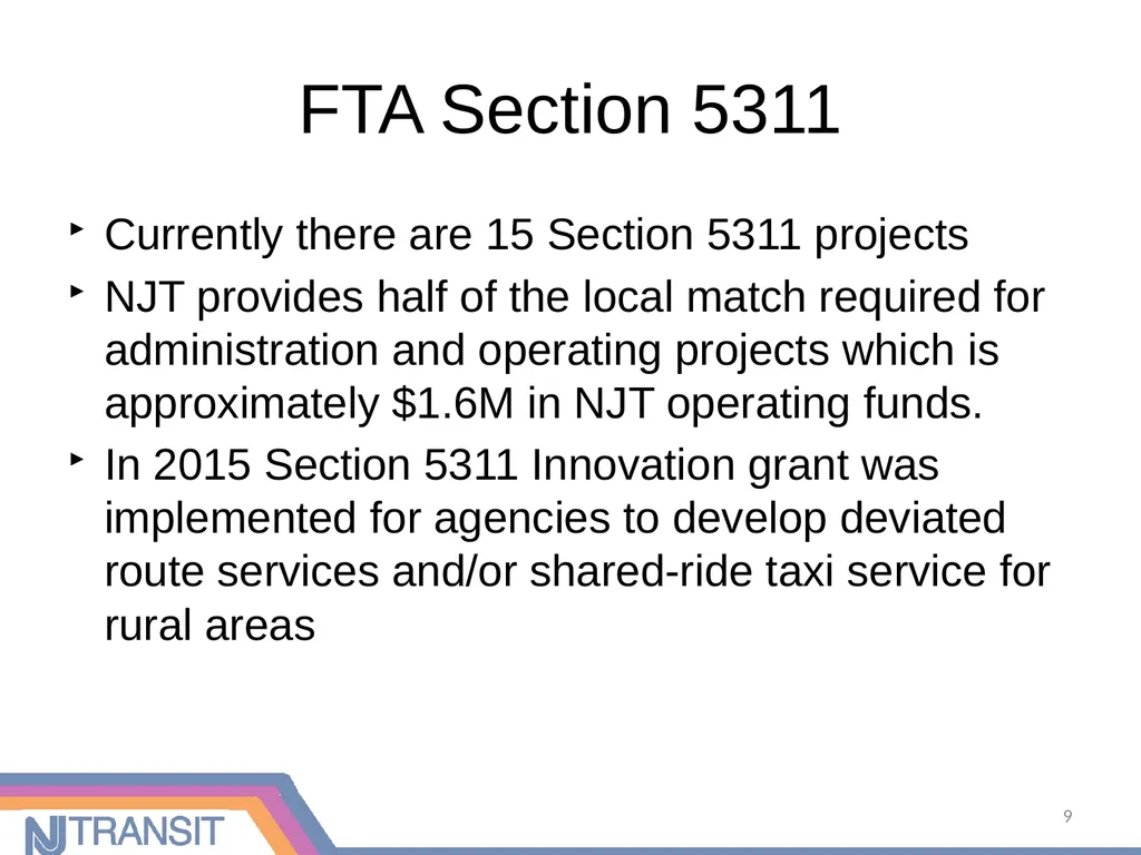 Community Transportation Initiatives in New Jersey - slide 9 of 16