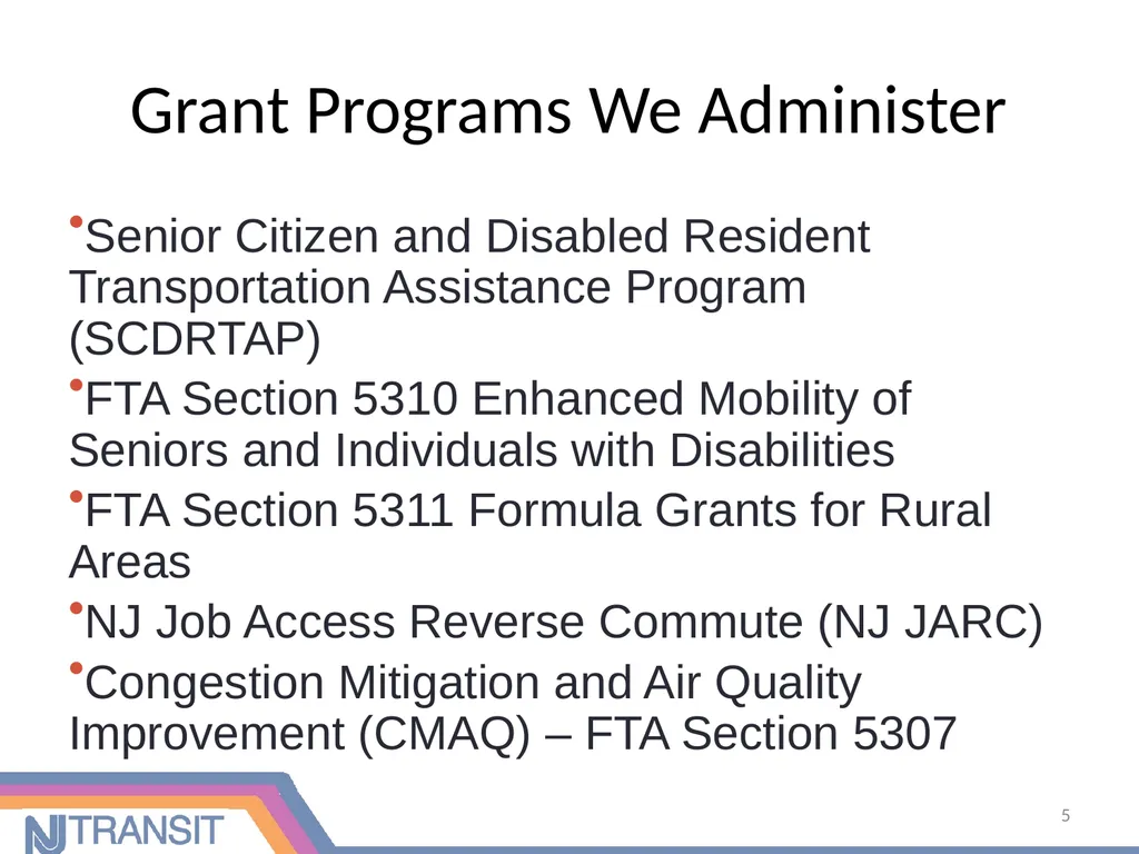 Community Transportation Initiatives in New Jersey - slide 5 of 16