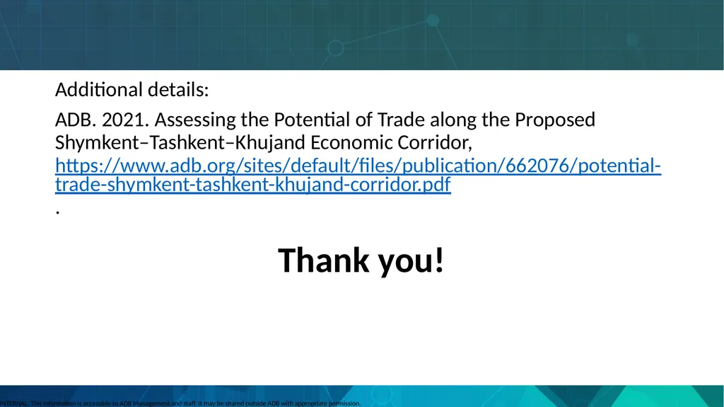 Trade Potential along Shymkent–Tashkent–Khujand - slide 6 of 6