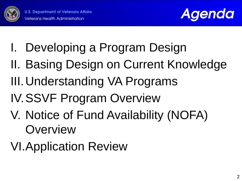 Supportive Services for Veteran Families (SSVF) - slide 2 of 69