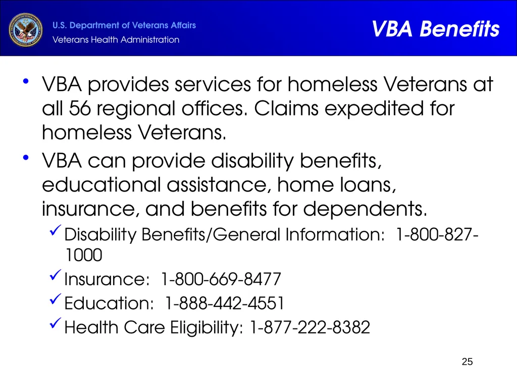 Supportive Services for Veteran Families (SSVF) - slide 25 of 69