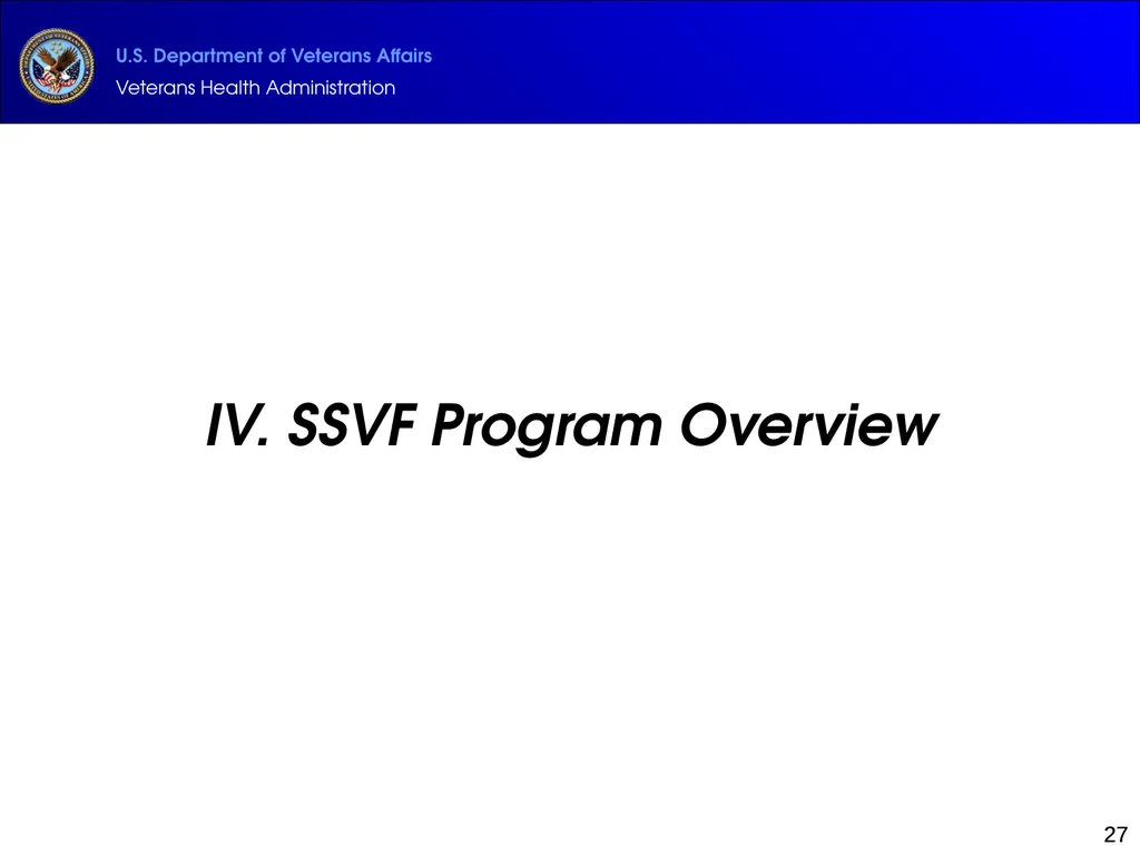 Supportive Services for Veteran Families (SSVF) - slide 27 of 69