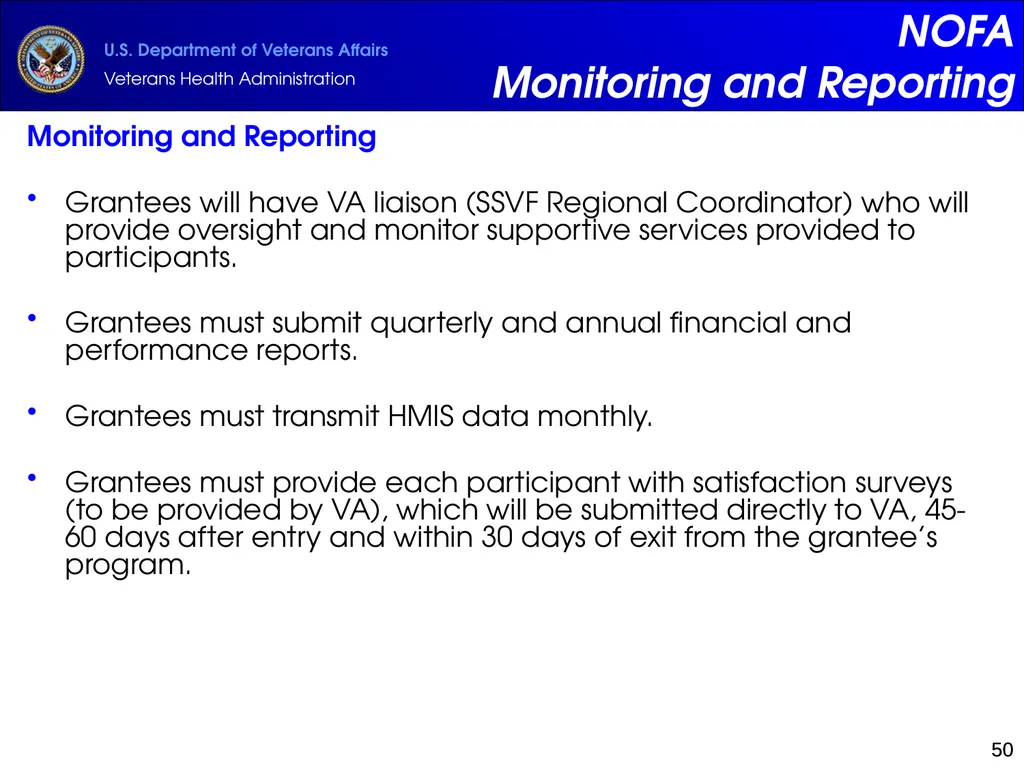 Supportive Services for Veteran Families (SSVF) - slide 50 of 69