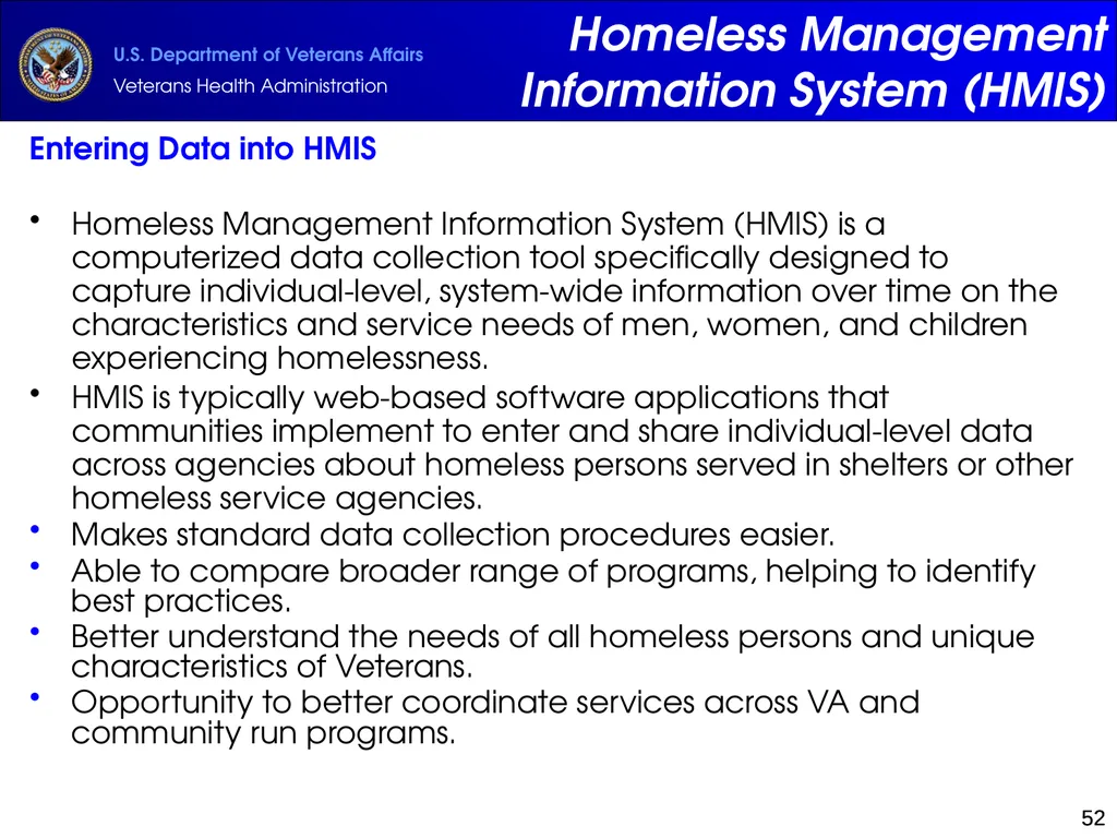 Supportive Services for Veteran Families (SSVF) - slide 52 of 69