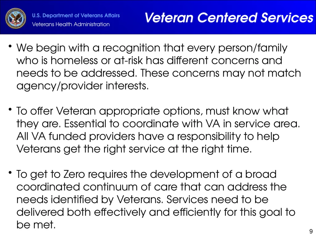Supportive Services for Veteran Families (SSVF) - slide 9 of 69
