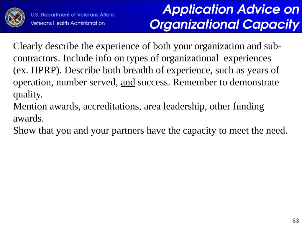 Supportive Services for Veteran Families (SSVF) - slide 63 of 69