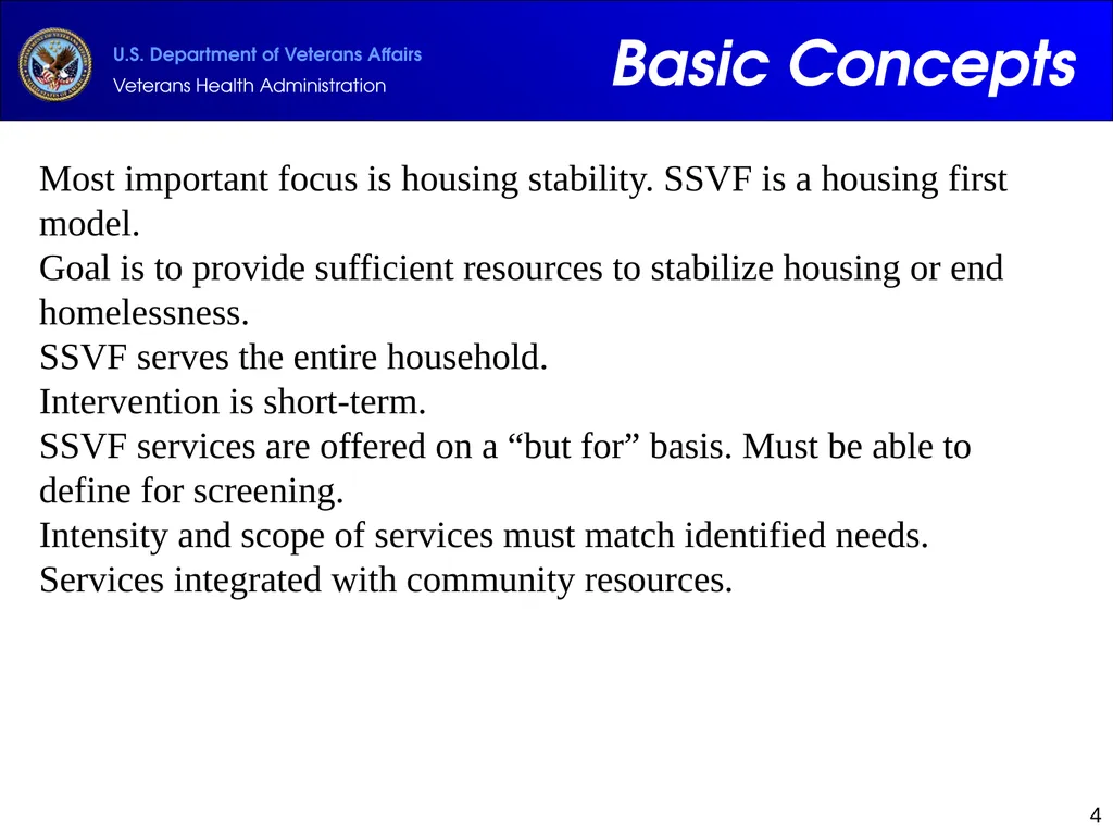 Supportive Services for Veteran Families (SSVF) - slide 4 of 69