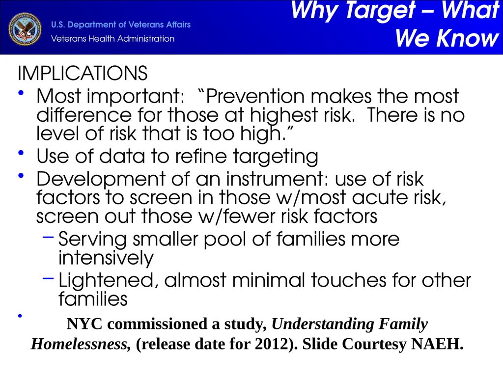 Supportive Services for Veteran Families (SSVF) - slide 19 of 69