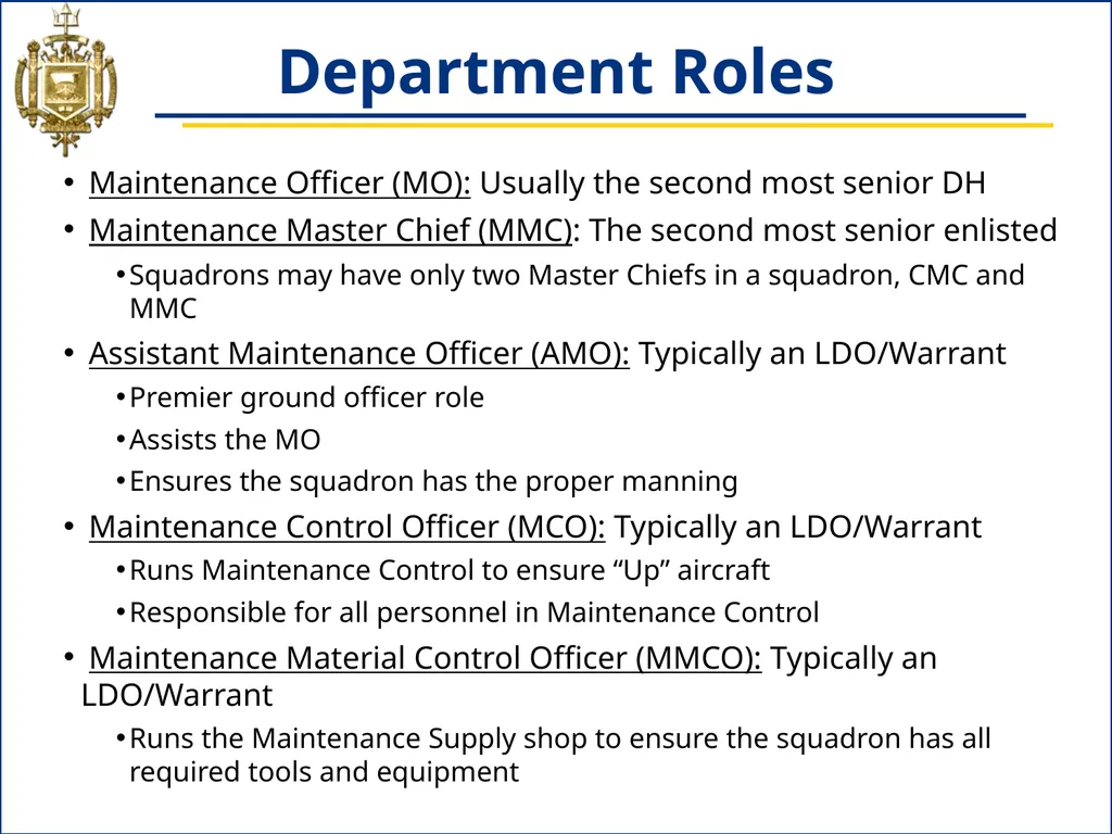 NS433 - 04: Naval Aviation Squadron Organization - slide 13 of 26